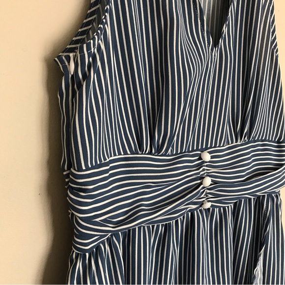 5 for $25! 💕 Vertical Stripe Button Front High Low Dress - Picture 13 of 16